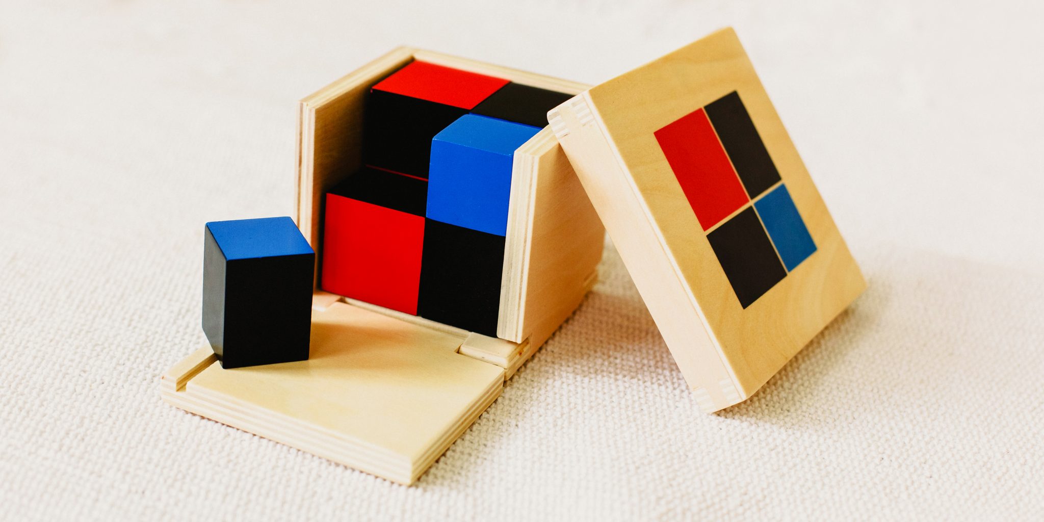 Learning materials in a montessori methodology school being mani