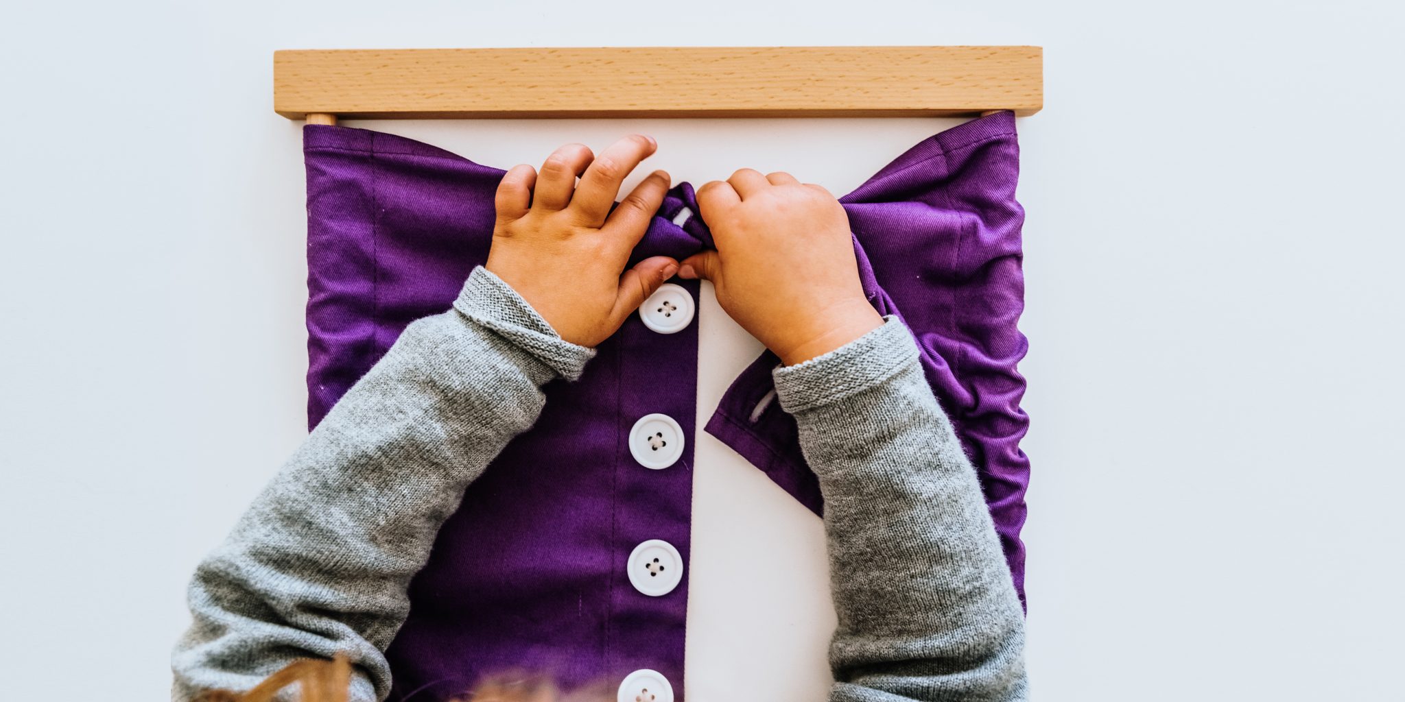 Learning materials in a montessori methodology school being mani
